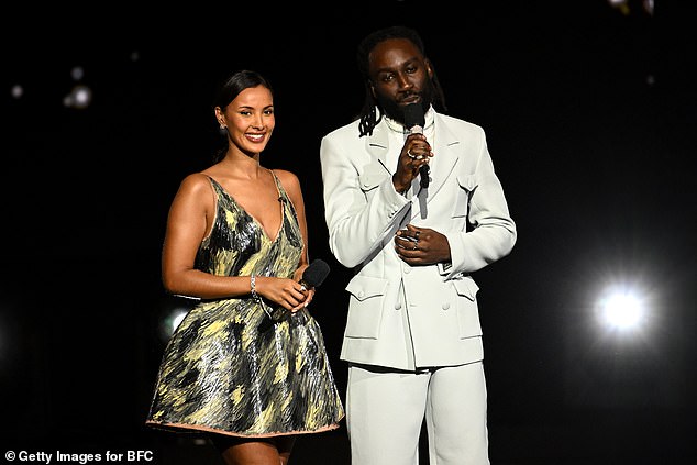 When Maya took the stage to co-host the prestigious ceremony with Kojey Radical, she took the opportunity to change into a flirty minidress covered in paint strokes.