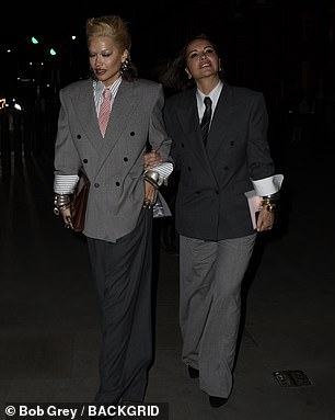 Her mother held her arm as the duo left the party after all 15 gongs had been presented during the ceremony