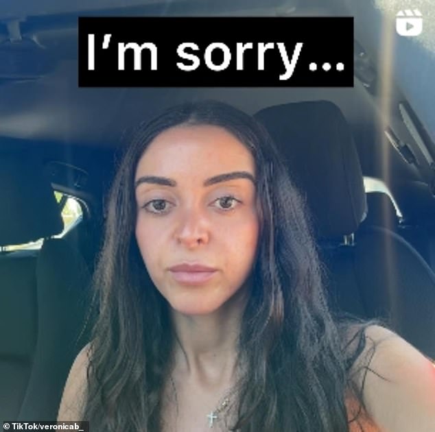 The influencer responded to the criticism almost a week later with an apology that initially seemed sincere, before quickly taking on a sarcastic tone (pictured)