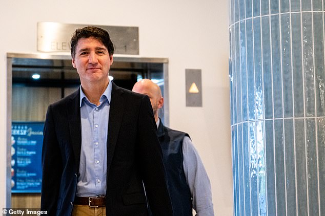 Canadian Prime Minister Justin Trudeau is photographed at his West Palm Beach hotel on Saturday after taking a surprise trip to Mar-a-Lago to meet President-elect Donald Trump. Last Monday, Trump threatened a 25 percent import tax on Canadian goods due to immigration