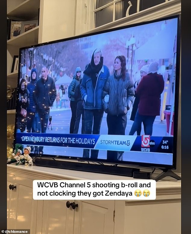 On December 1, the Euphoria actress inadvertently starred in WCVB Channel 5's coverage of the city's holiday festivities, a fact that went unnoticed until eagle-eyed TikTok user @chlomance spotted the A-lister