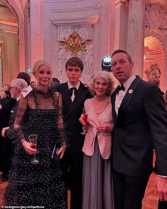 Apple's mother Gwyneth was present to celebrate her along with ex-husband Chris Martin and their son Moses, 18, and her mother Blythe Danner