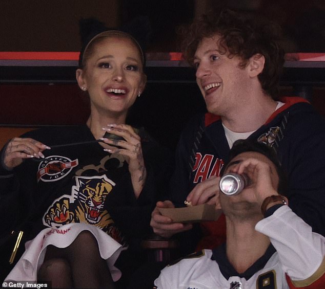 Ariana has also faced intense criticism over her relationship with Ethan after they met on the UK set of Wicked in December 2022; pictured in June