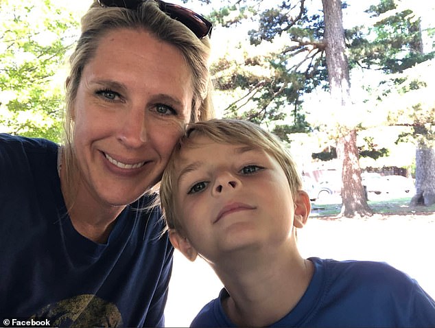 Megan Slezak is pictured with her son Hunter. Megan was not on the boat trip