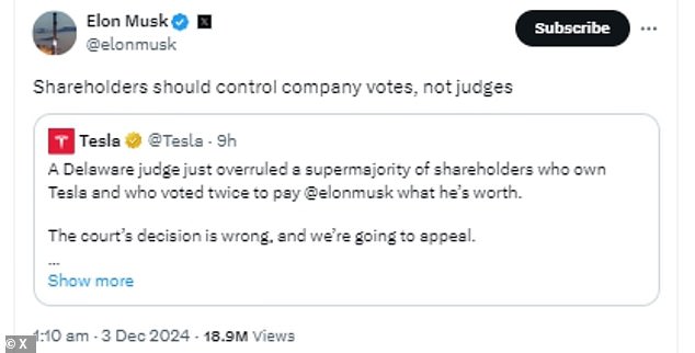 1733219613 967 Musk blasts judge as he loses record 56BN Tesla pay