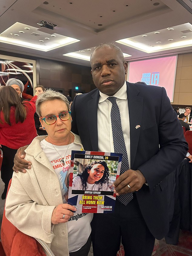 Mandy Damari, pictured with Foreign Minister David Lammy on December 2