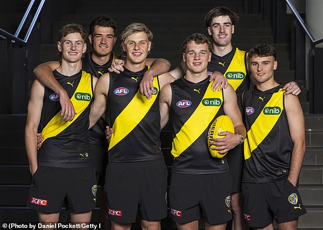 Richmond has had one of the most successful drafts this season, bringing in an exciting crop of young players, including No. 1 draft pick Sam Lalor (third from right)