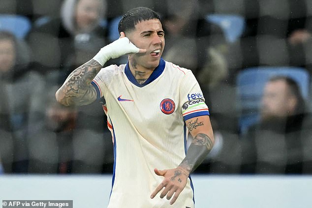 Fernandez also took part in the celebration after scoring against Leicester at the King Power Stadium