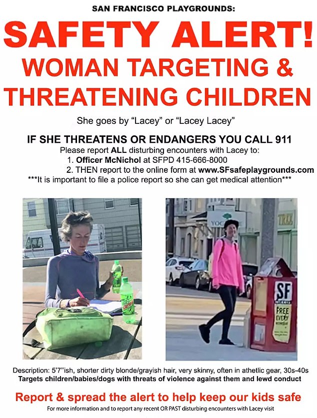 Parents have reported terrifying encounters with Andrews over the past four years and even posted flyers warning about her