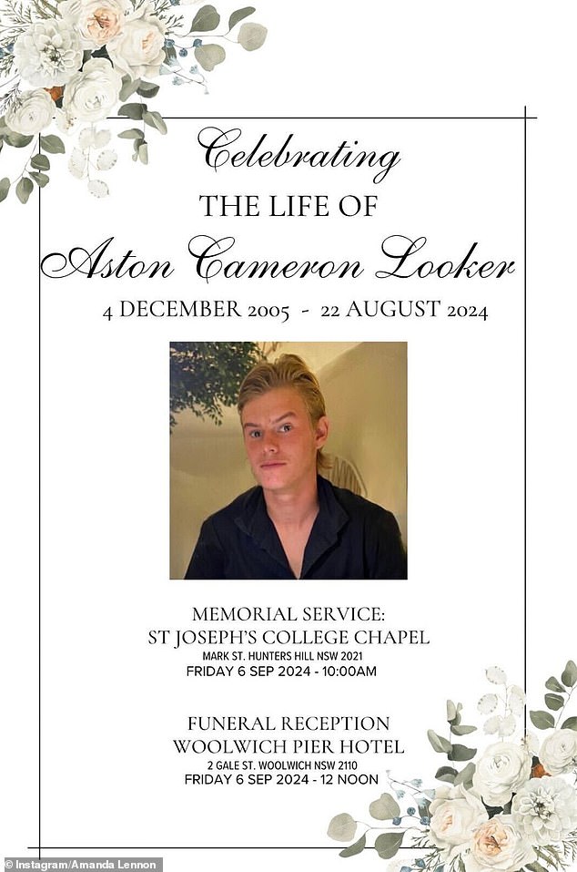 Aston Looker was buried in September, where he attended high school