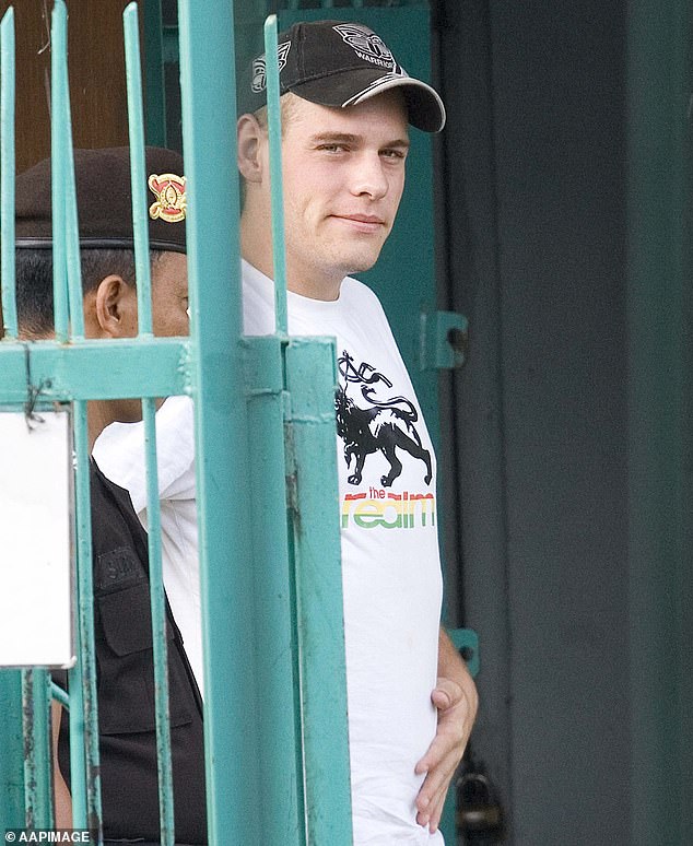 Matthew Norman is seen behind bars in Bali's infamous Kerobokan prison in 2007