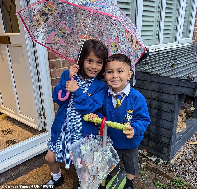 Amina says living with cancer is tough for Zak, with good days and bad days – when he feels sick, his jaw hurts and his legs ache. But he still has a lively personality and enjoys going to school