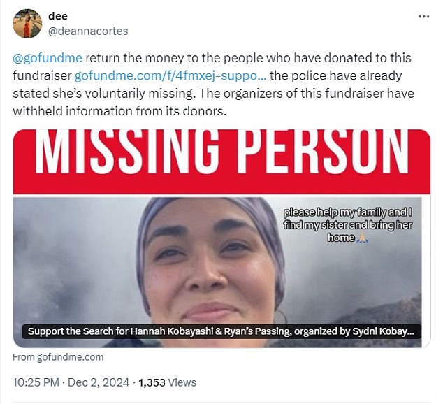 1733242595 511 Hannah Kobayashi GoFundMe donors demand answers as missing Hawaii woman