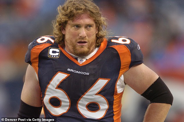 He explained that he was honoring legendary Broncos center Tom Nalen, pictured in 2007