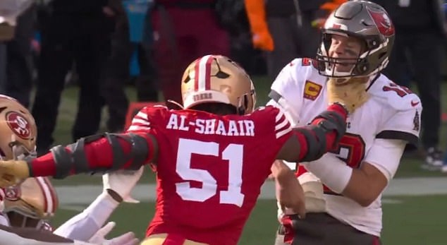 Al-Shair previously choked Tom Brady during a 2022 game for the San Francisco 49ers