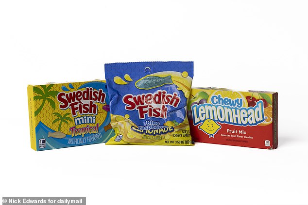 An earlier investigation by MailOnline found that banned white mineral oil was found in Swedish Fish and Lemonhead sweets sold in US sweet shops in London