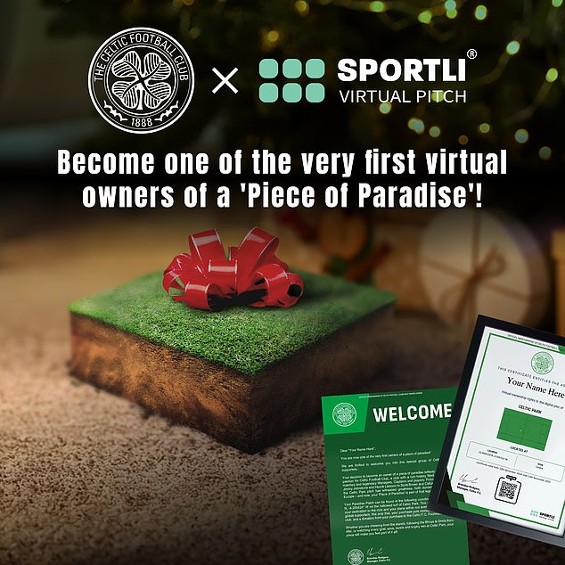 Digital virtual parts of the Celtic Park pitch are available for purchase to fans for £29.99 per year