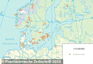 Flat-headed spoons (shown in orange) were mainly found in Scandinavia