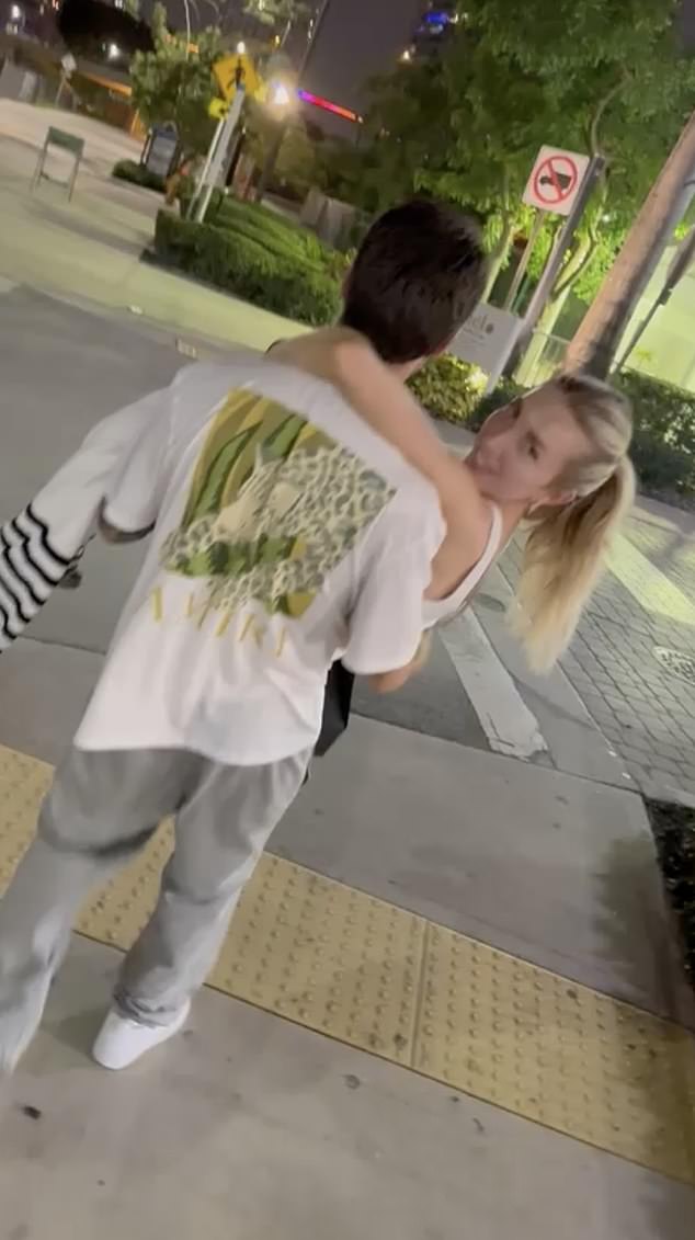 In a never-before-seen clip, Liam was filmed carrying Kate Cassidy down a Miami street