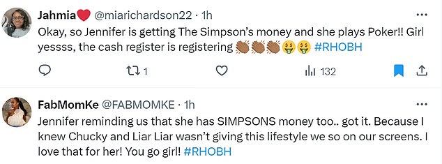 @miarichardson22 said: 'Okay so Jennifer gets the money from The Simpsons and she plays poker!! Girl, yes, the register registers.'