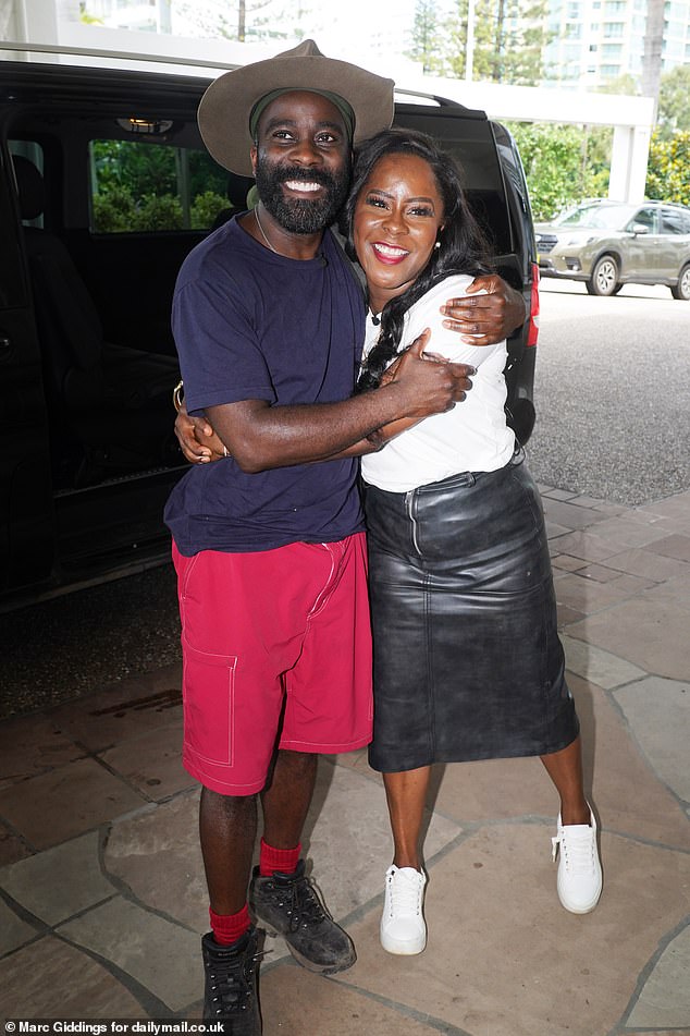 Melvin was greeted by his sister Yonah as he returned to the hotel where evicted campmates are traditionally met by all their co-stars.