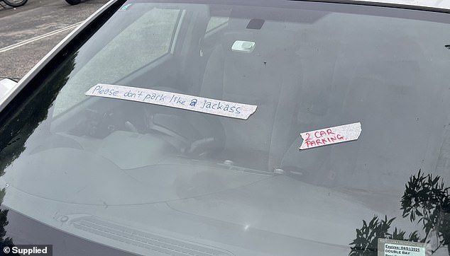 In one of the messages, the motorist is called on to stop parking 'like crazy'