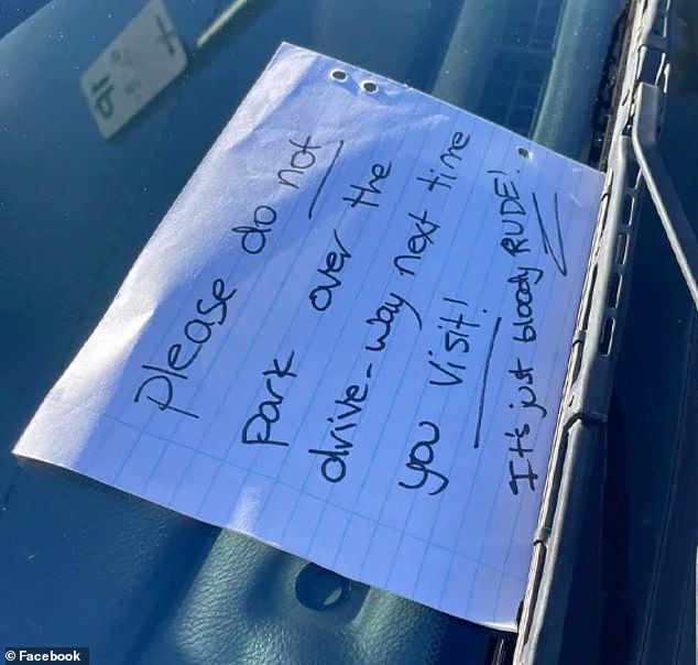 A passerby watched the commotion and decided to leave a note (photo) for the owner of the parked car so that they were aware of the drama they caused