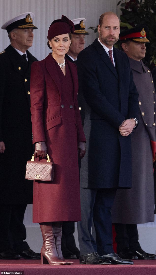 The future King and Queen of Great Britain at an official royal engagement during the Horse Guard's Parade on November 3