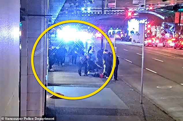 Footage showed the victim lying on the ground while bystanders checked on him