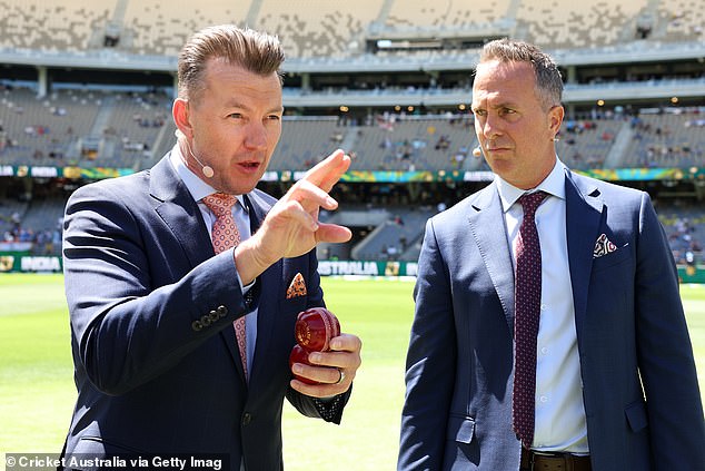 Brett Lee (left, next to Michael Vaughan) said he had never seen anything like this happen in his life