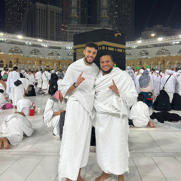 Mazraoui (left) – a devout Muslim – told his teammates he would not wear it because of his faith