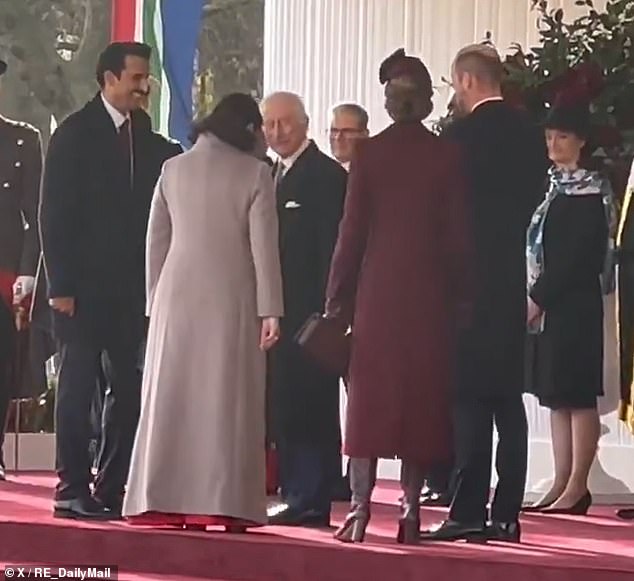 King Charles had greeted Kate and Prince William, but unfortunately turned away just as Kate bowed