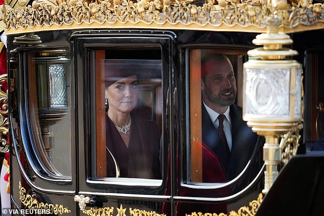 The Prince and Princess of Wales in a carriage procession to Buckingham Palace