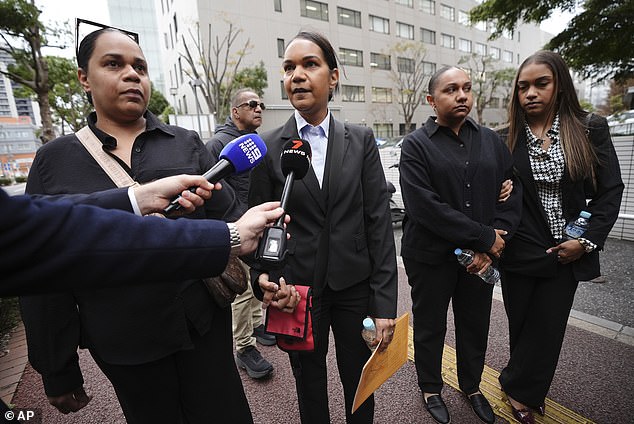 Daughters Kristal Hilaire (pictured center) told media outside court that the family is preparing to appeal the sentence and bring their mother back home to Perth