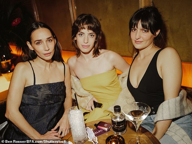 The stars enjoyed cocktails in the evening; L-R Rebecca Dayan, Clara McGregor, Kristina Zanzinger