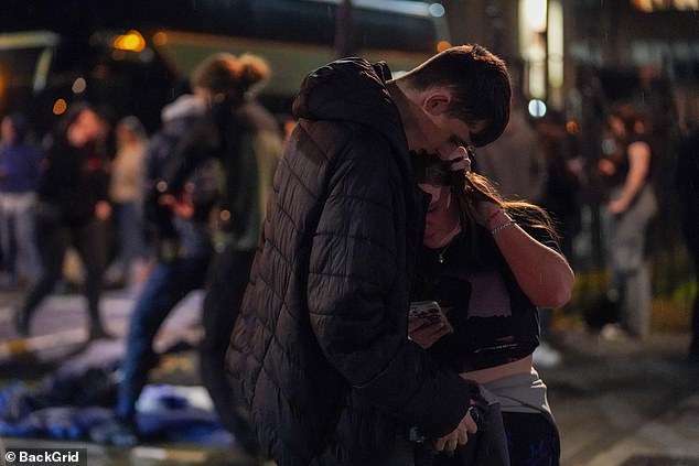 There were emotional scenes as teenage fans consoled each other outside the venue