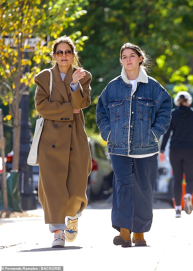 Suri recently returned to New York to celebrate Thanksgiving with her mother Katie Holmes during her first semester of college in Pittsburgh (pictured in October)