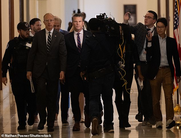 Hegseth was heckled by members of the press as he met with senators on Capitol Hill on Monday and Tuesday and was harassed with questions about reports that he drank too much on the job