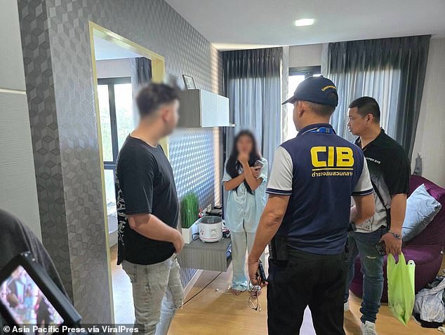 Officers worked with local police and tracked Lawrence to the Pattaya resort of 'Sin City', where he lived with a Thai girlfriend