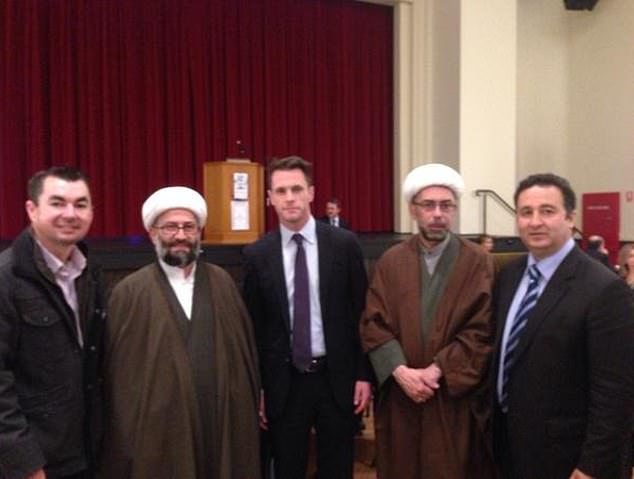 While working at a NSW horse racing non-profit, Mr McMahon (left) also accompanied Mr Minns (centre) at other events, including a Ramadan fast in 2014