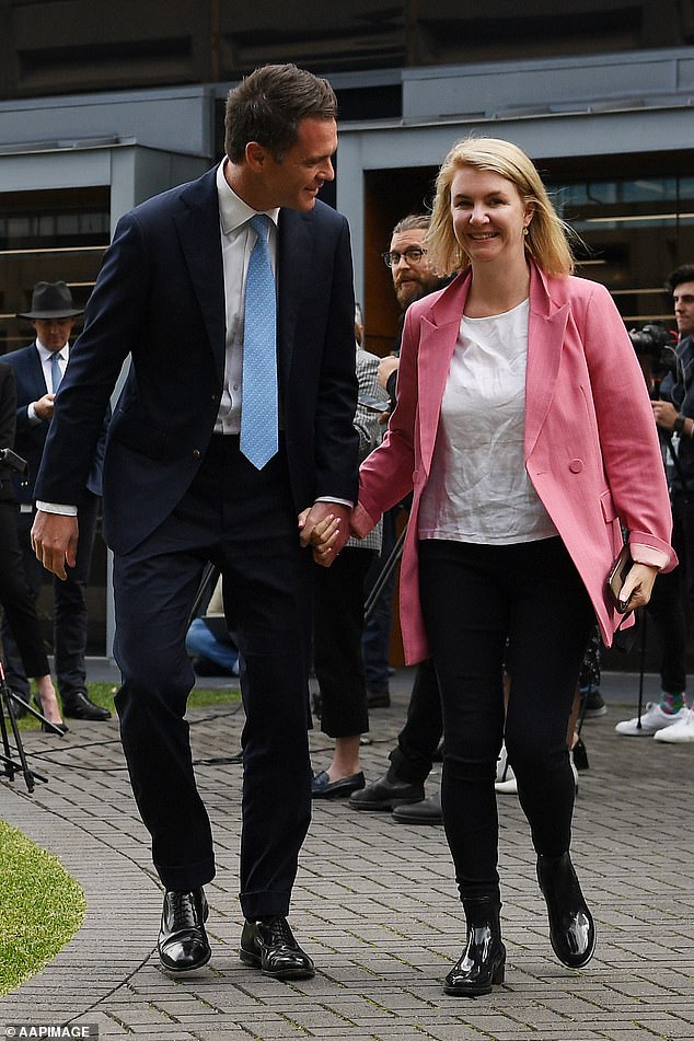 Mr Minns (pictured with his wife Anna) told a parliamentary committee there was nothing special about the proposed deal being pitched