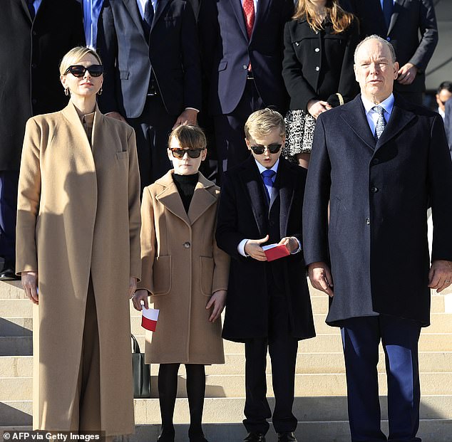 Princess Charlene, Princess Ganriella, Prince Jacques and Prince Albert