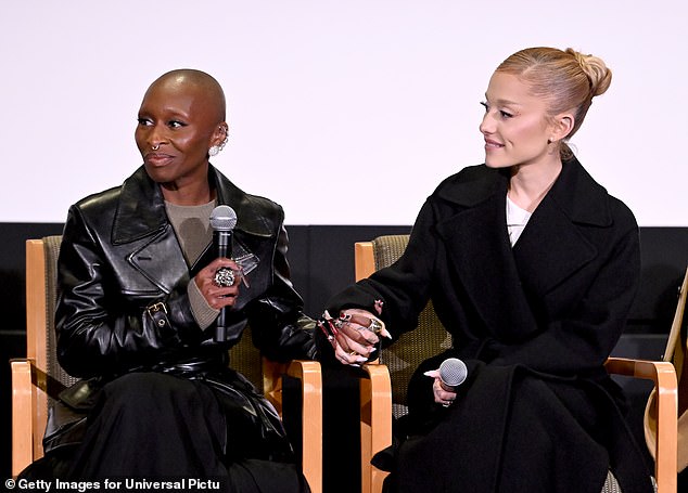 The musical adaptation's promotional tour was filled with emotional moments from its leading stars, with Ariana and Cynthia often shedding tears as they reflected on the film; seen in November in NYC