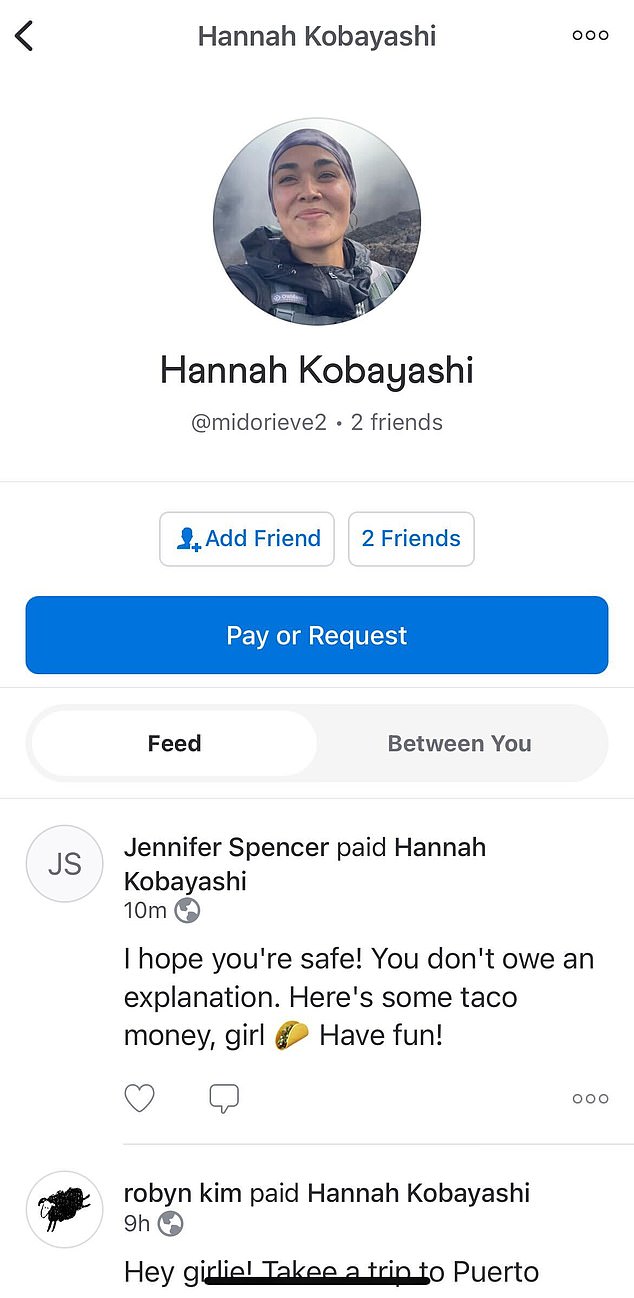 Many people took to her Venmo to wish her will and send her some money