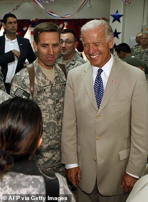 Beau Biden, pictured here with President Joe Biden's father, died of glioblastoma in 2015 at the age of 46