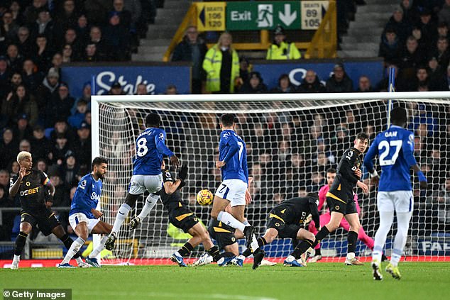 Orel Mangala then doubled Everton's lead in the 33rd minute of the match at Goodison Park