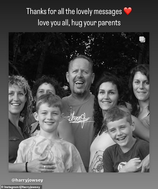 He reposted his family photo later on Wednesday with thanks for the well wishes, but also urged his followers to show their parents how much they cared.