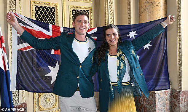 One of Ockenden's many highlights was being flag bearer for Australia with canoeist Jess Fox at this year's Paris Olympics