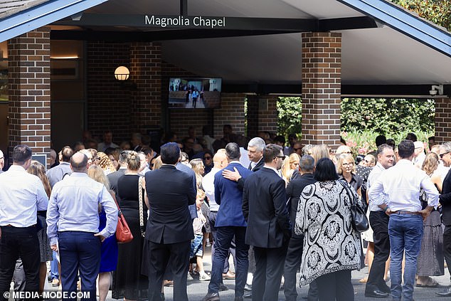 The chapel at Macquarie Park Cemetery and Crematorium was overflowing with mourners during Alan Plummer's funeral