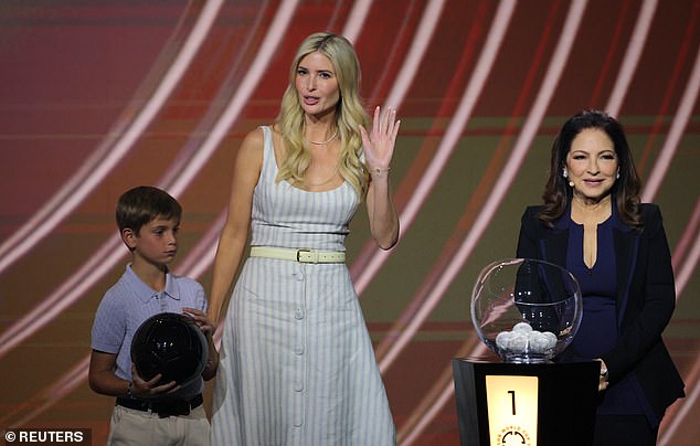 The 43-year-old played a crucial role, along with her son Theodore (left) and Gloria Estefan (right)